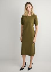 Cotton khaki midi dress SUKDT-0256-8D(W26)
