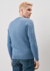 Men's cotton blue sweater SWEMT-0134-62(Z23)-02