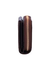Small brown women's croco wallet POREC-0352A-1I(Z26), side product view on white background.