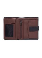 Black men's leather wallet PORMS-0720-99(Z26), product view inside on white background.