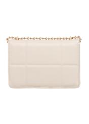 Small women's handbag in cream color TOREC-1186-0B(W26), product view from the back on a white background.