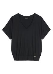 Black women's blouse BLUDT-0202-99(W26), front product view on white background.