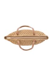 Straw shopper bag TOREC-1218-1E(W26) - product view from above, on a white background.