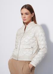 Women's quilted jacket with welt KURDT-0419-80(W23)-02