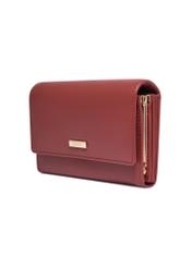 Large ginger leather women's wallet PORES-1024-3D(Z26), diagonal product view on a white background.