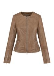 Cocoa leather jacket for women KURDS-0478-1346(W24)-03