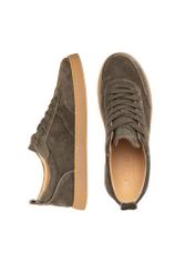 Khaki leather sports shoes BUTYM-0528-8D(W26), top view of the product on a white background.