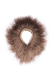 Brown natural fur scarf SZADF-0034-1K(Z26), front product view on white background.