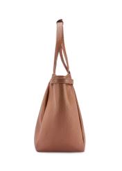 Camel-colored leather shopper bag TORES-1207-1D(W26)