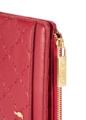 Red large women's wallet POREC-0406-4B(W26) - close-up detail, on white background.