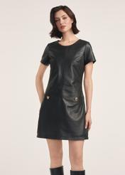 Black leather mini dress SUKDS-0052-1276(Z25)