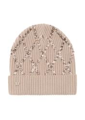 Women's beige winter cap CZADT-0155-81(Z23)-02