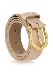 Beige leather women's belt PASDS-0274A-81(W24)-02