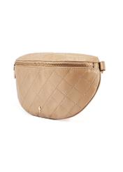 Quilted beige women's waist bag TOREC-0878B-81(Z25), diagonal product view on a white background.