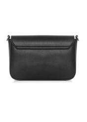 Black rectangular women's messenger bag TOREC-0930B-99(Z25), product view from the back on a white background.