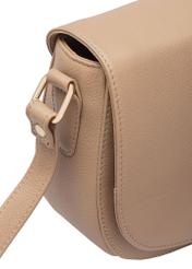Beige leather semi-circular messenger bag TORES-0972F-1B(W26)