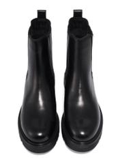 Women's black leather Chelsea boots BUTYD-1281-99(Z26), front product view on white background.