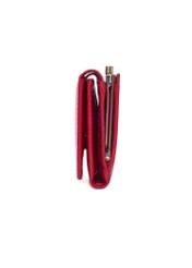 Red leather women's wallet PL-128-4B(KS), side product view on white background.