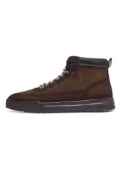 Men's suede shoes in cognac color BUTYM-0576-1H(Z26), side view of the product on a white background.