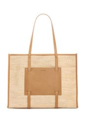 Large women's straw handbag TOREC-1224-1E(W26) - front product view, on white background.