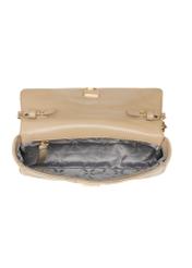 Small beige leather women's handbag TORES-1044-1B(W26), product view inside on white background.