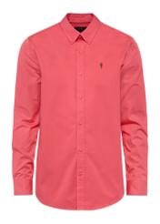 Coral cotton men's shirt KOSMT-0342-18(W25), front product view on white background.