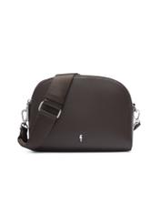 Small brown two-compartment leather women's handbag TORES-1349-1H(Z26), front product view on a light background.