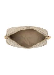 Beige women's handbag with monogram TOREC-1180-1P(W26), product view inside on white background.