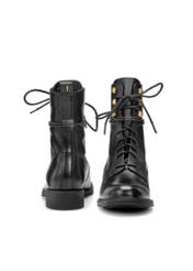 Black leather women's ankle boots BUTYD-1202-99(Z25)