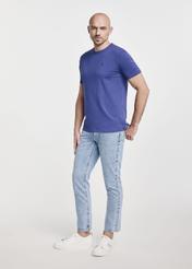 Blue cotton men's T-shirt TSHMT-0120-61(W25)-03