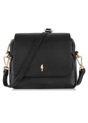 Black leather women's messenger bag TORES-0958C-99(W25)-01