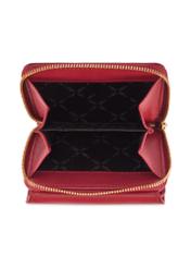 Small red leather women's wallet PORES-0990-4C(W26), product view from above on a white background.