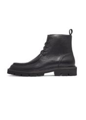 Men's black leather ankle boots BUTYM-0578-9I(Z26), side view of the product on a white background.