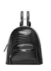 Black croco women's backpack TOREC-1263-9G(Z26), front product view on a light background.