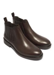 Men's dark brown leather Chelsea boots BUTYM-0583-1I(Z26), diagonal product view on a white background.
