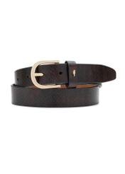 Brown leather women's belt PASDS-0333-1P(Z26) - product view from the front, on a white background.