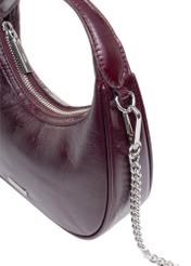 Small burgundy leather hobo bag TORES-1174-49(Z25), close-up detail on white background.