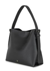 Black imitation leather shopper bag TOREC-0903-99(W24)-02