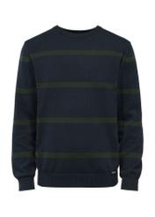 Navy blue men's striped sweater SWEMT-0153-69(Z24)-01