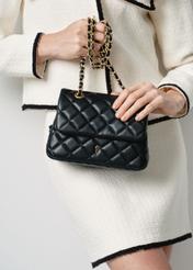 Black quilted chain handbag TOREC-0932A-99(Z24)-08