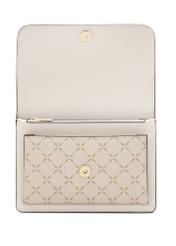 Cream women's messenger bag with monogram TOREC-1156-0P(W26), front product view on white background.