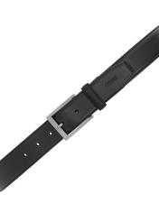 Leather black men's belt PASMS-0258-99(Z24)-04