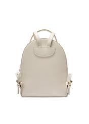 Small cream women's backpack TOREC-1128-0B(W26) - product view from the back, on a white background.