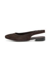 Brown women's ballet flats without a heel BUTYD-1246-1I(W26), side view of the product on a white background.