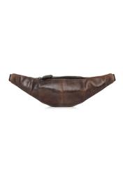 Men's brown leather waist bag TORMS-0107-1H(W26), back view of the product on a white background.