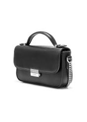 Black women's messenger bag TOREC-1066-99(Z25), diagonal view of the product on a white background.