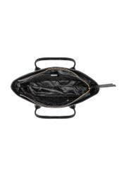 Women's leather handbag with laptop compartment TORES-1314-99(Z26), product view from the inside on a white background.