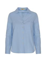 Blue cotton shirt for women KOSDT-0092-62(W22)-03