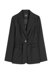 Women's black wool jacket ZAKDT-0051-99(Z26) - front product view, on white background.