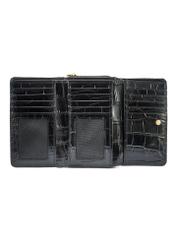 Black leather women's croco wallet PORES-0956-99(W25)